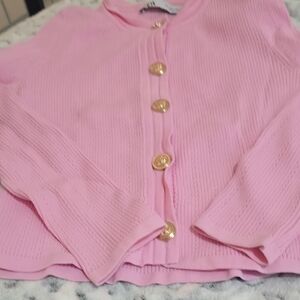 Zara Pink Cardigan with Gold Buttons